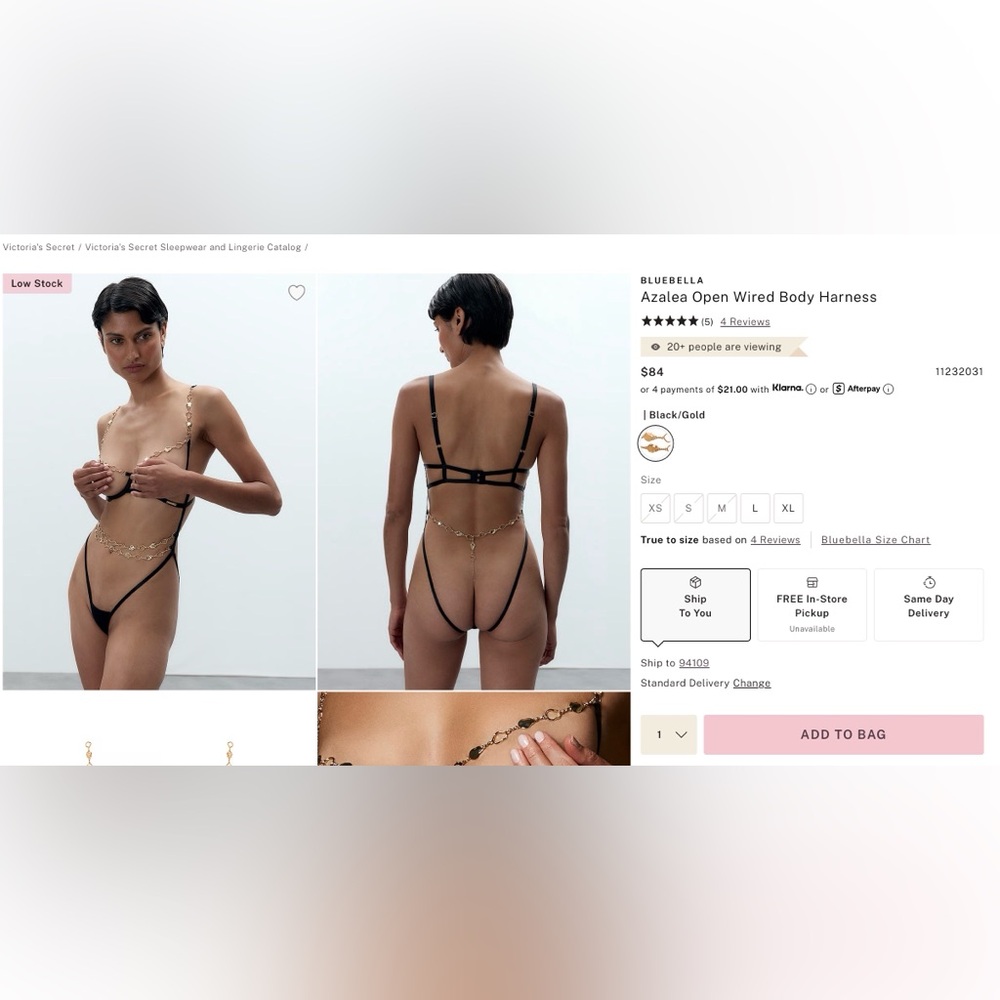 Bluebella Azalea Open Wire Body - Black and Gold